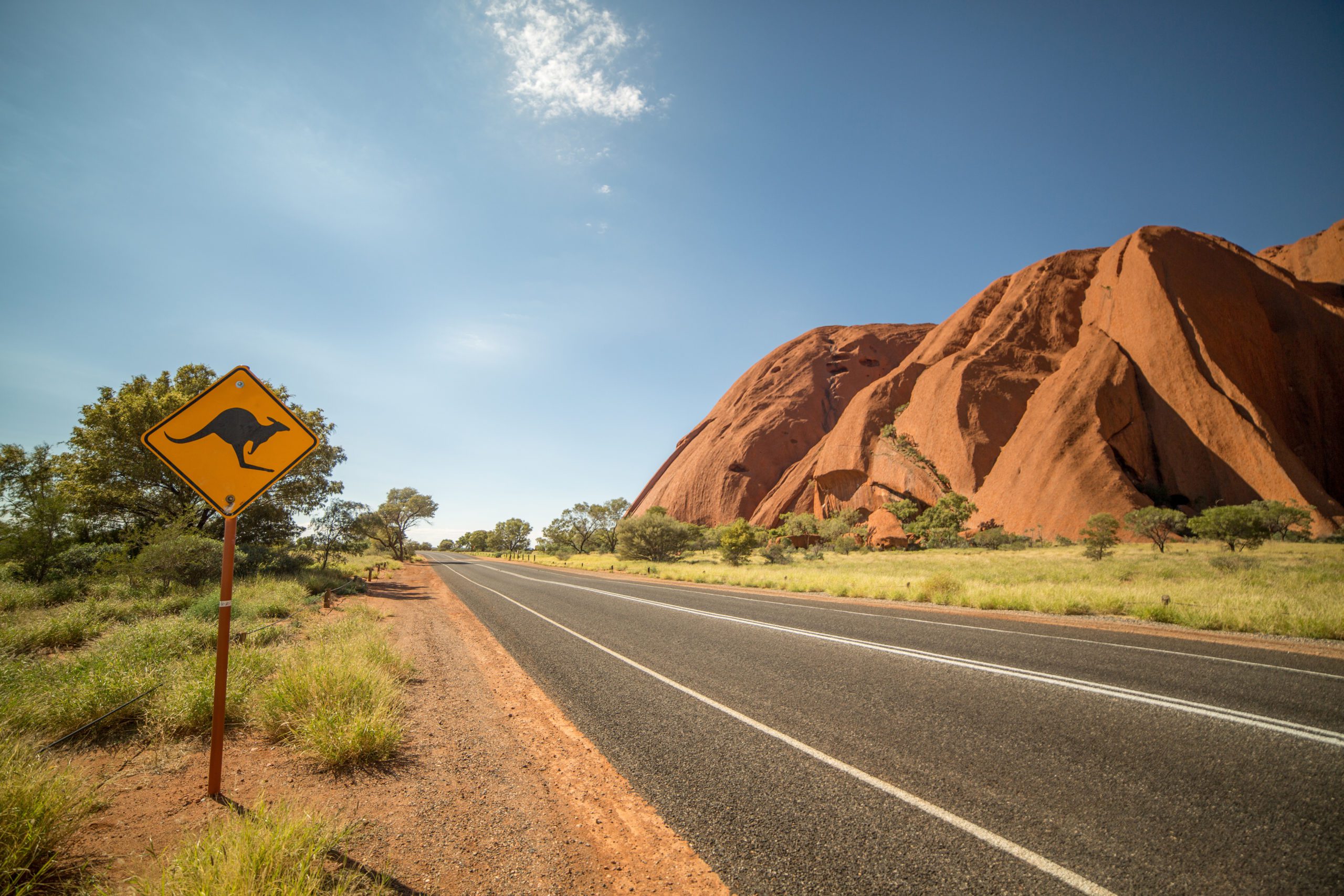 Kangaroo warning sign in the outback, Australia